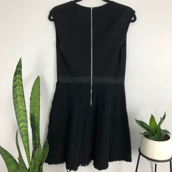 Rebecca Taylor Tweed Combo Dress In Black - Picture 5 of 10